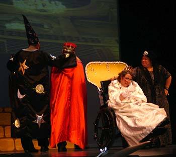 Hillside residents performing in a play